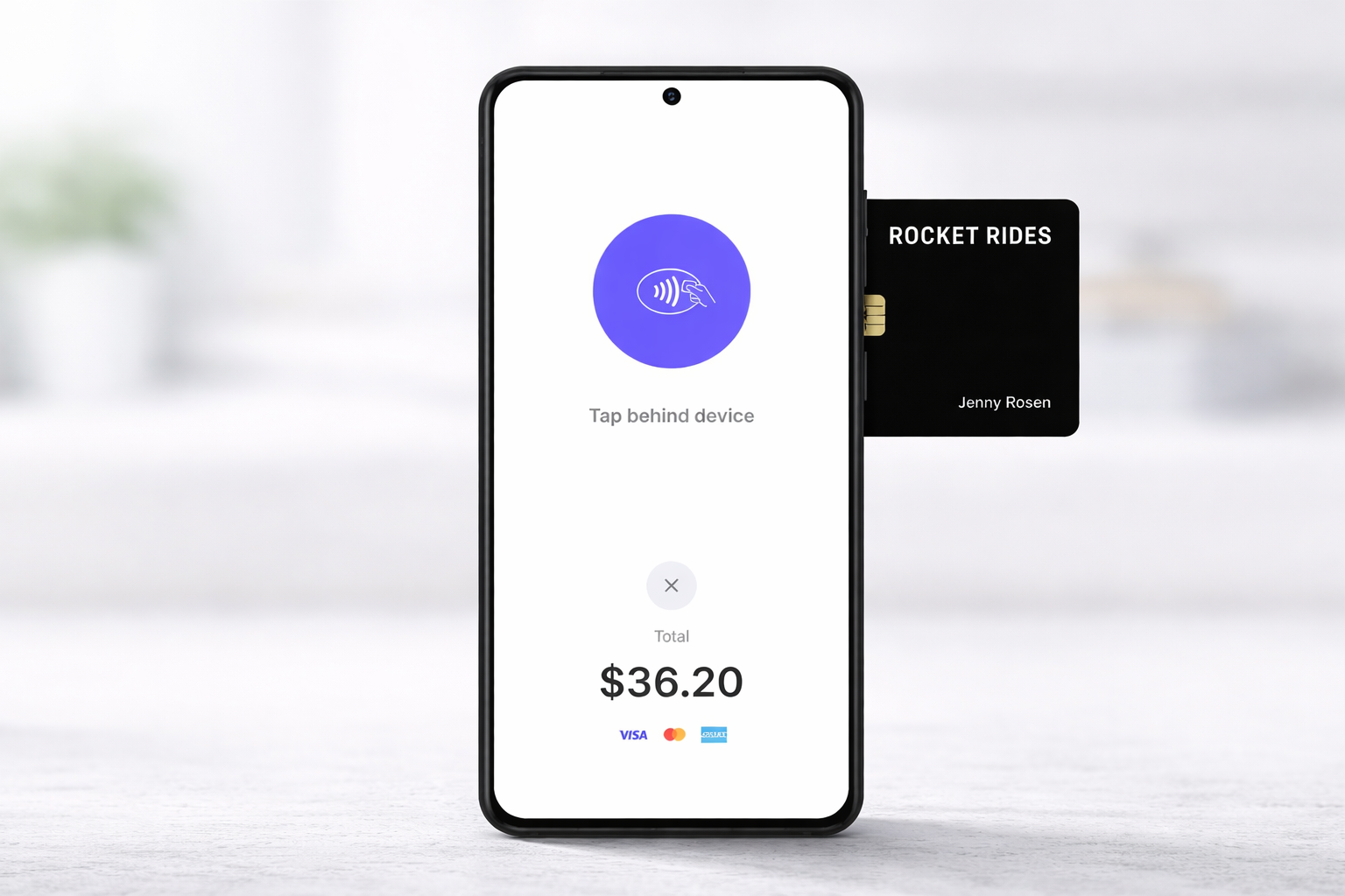 Service Strike tap to pay on mobile