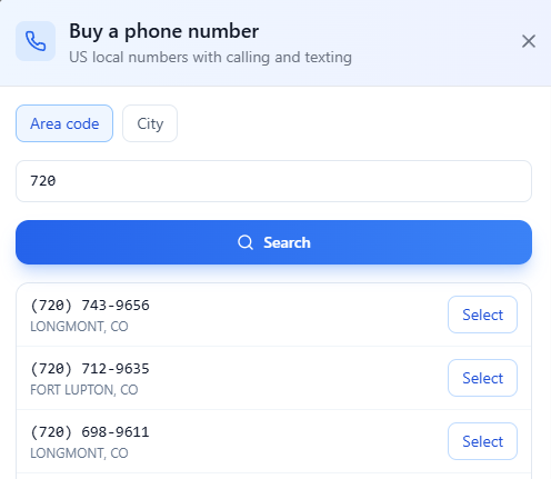 Service Strike buy a phone number screen