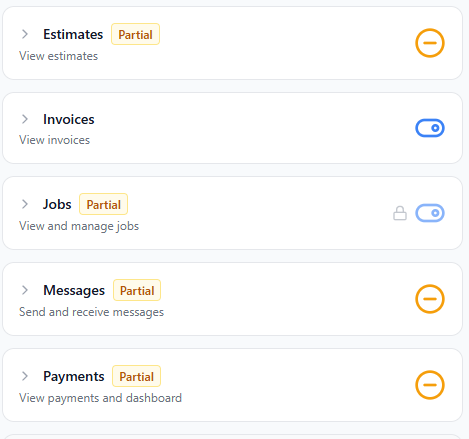 Permissions setup